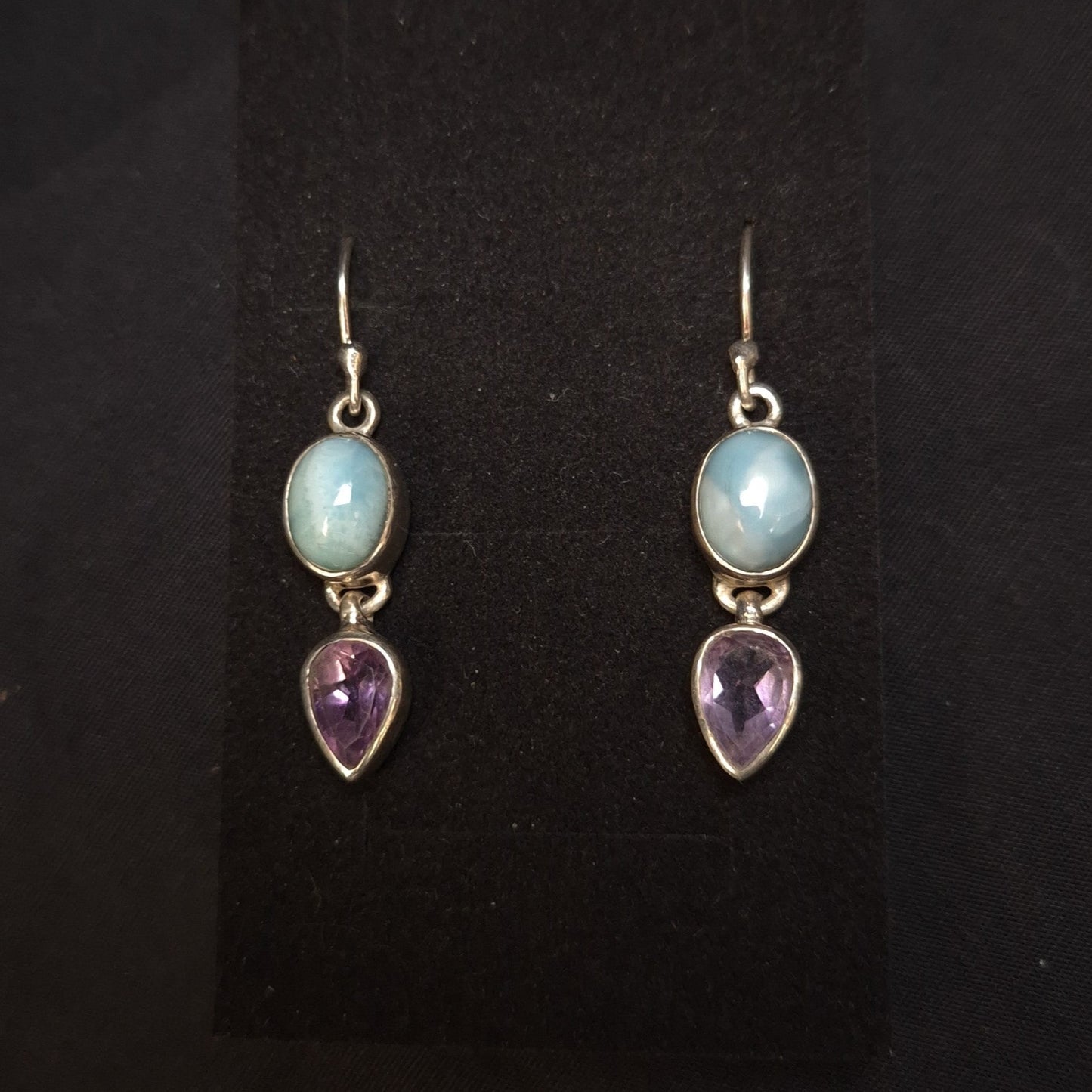 LARIMAR & AMETHYST EARRINGS