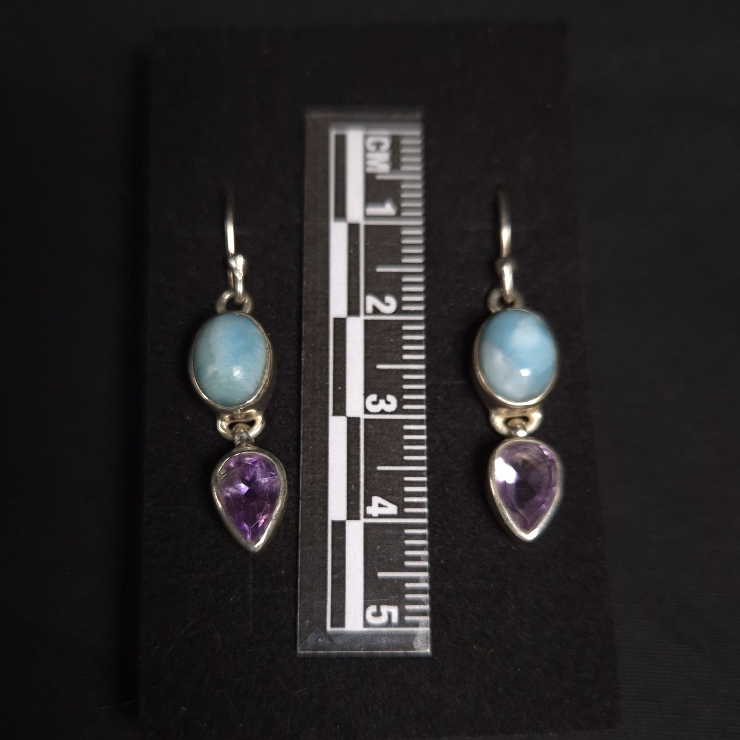 LARIMAR & AMETHYST EARRINGS