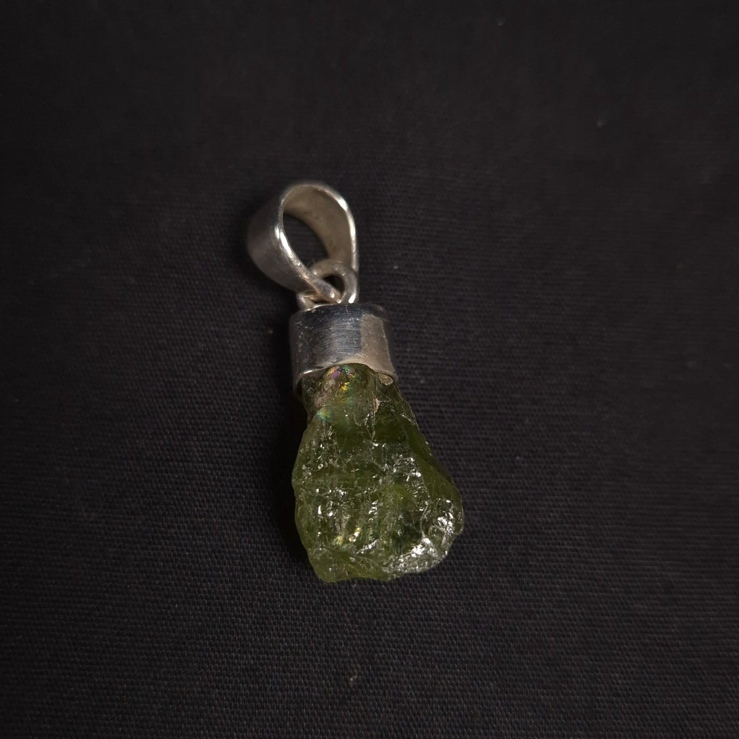 Raw Peridot Pendant