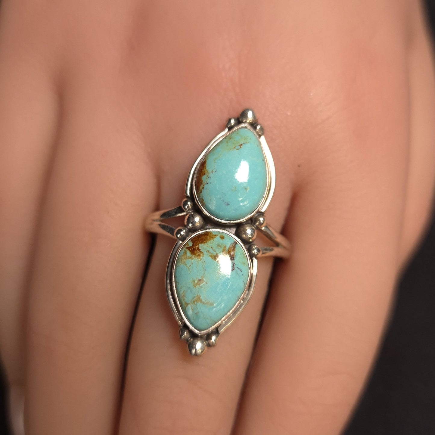 Turquoise Double Cabbed Ring