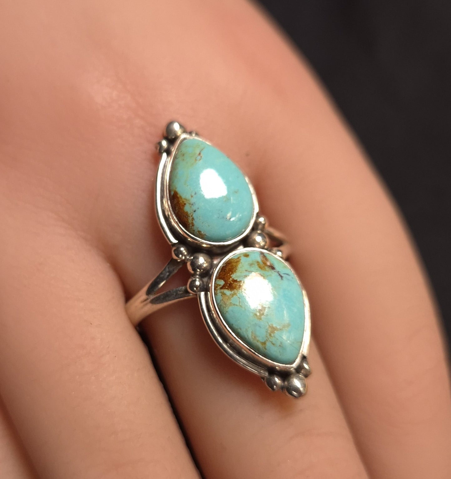 Turquoise Double Cabbed Ring