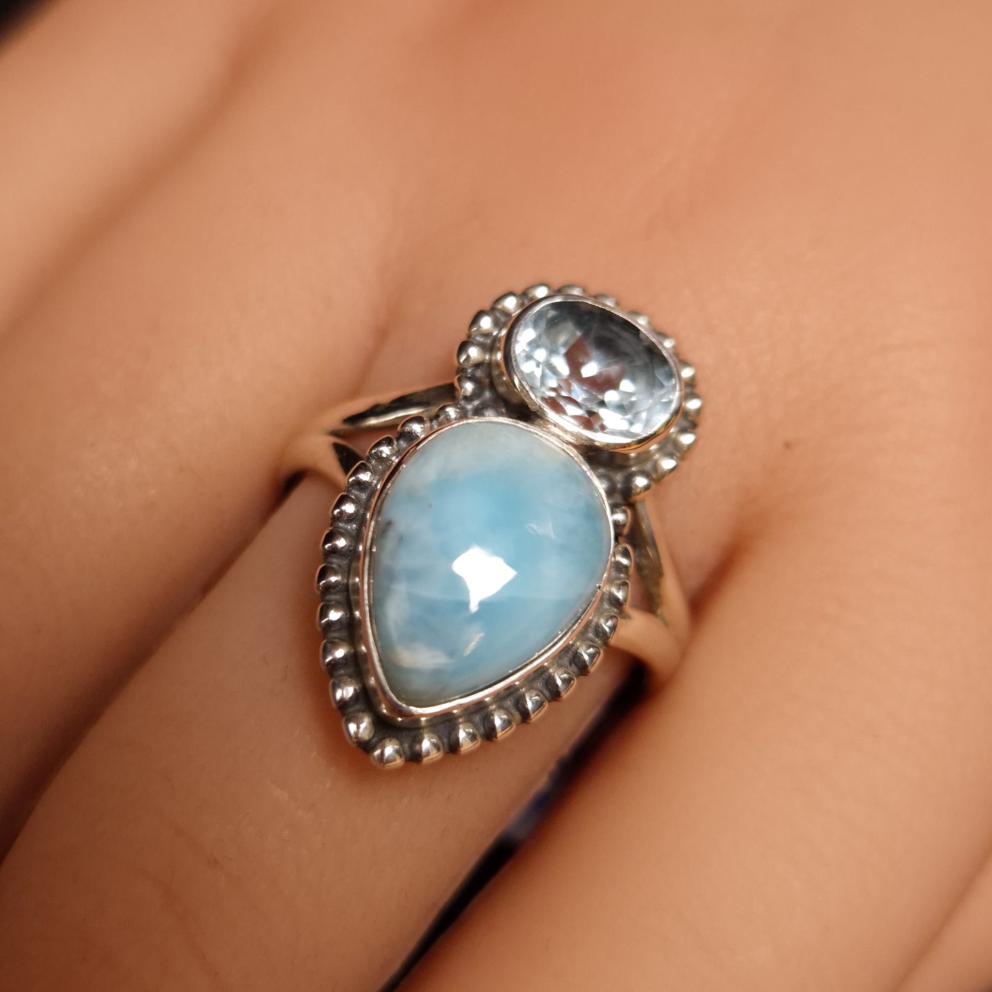 Larimar & Blue Topaz Ring