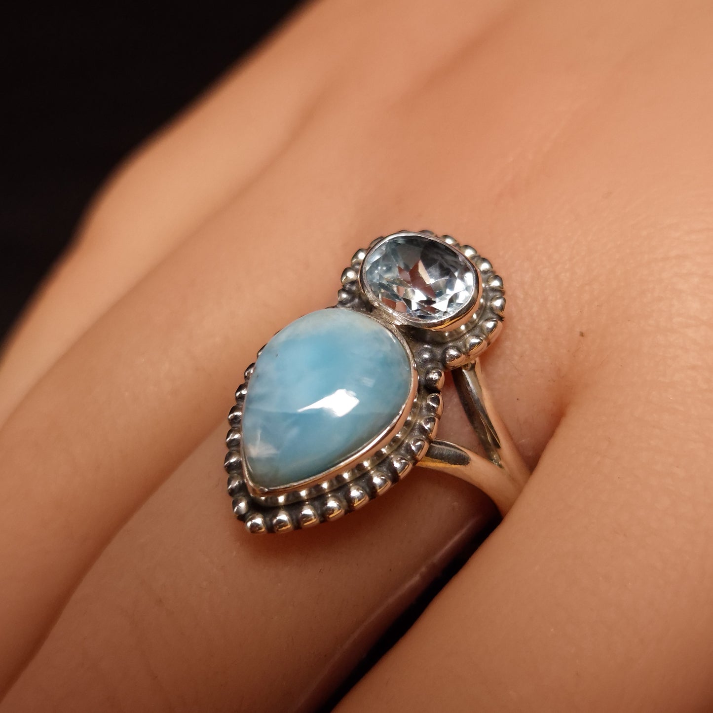 Larimar & Blue Topaz Ring