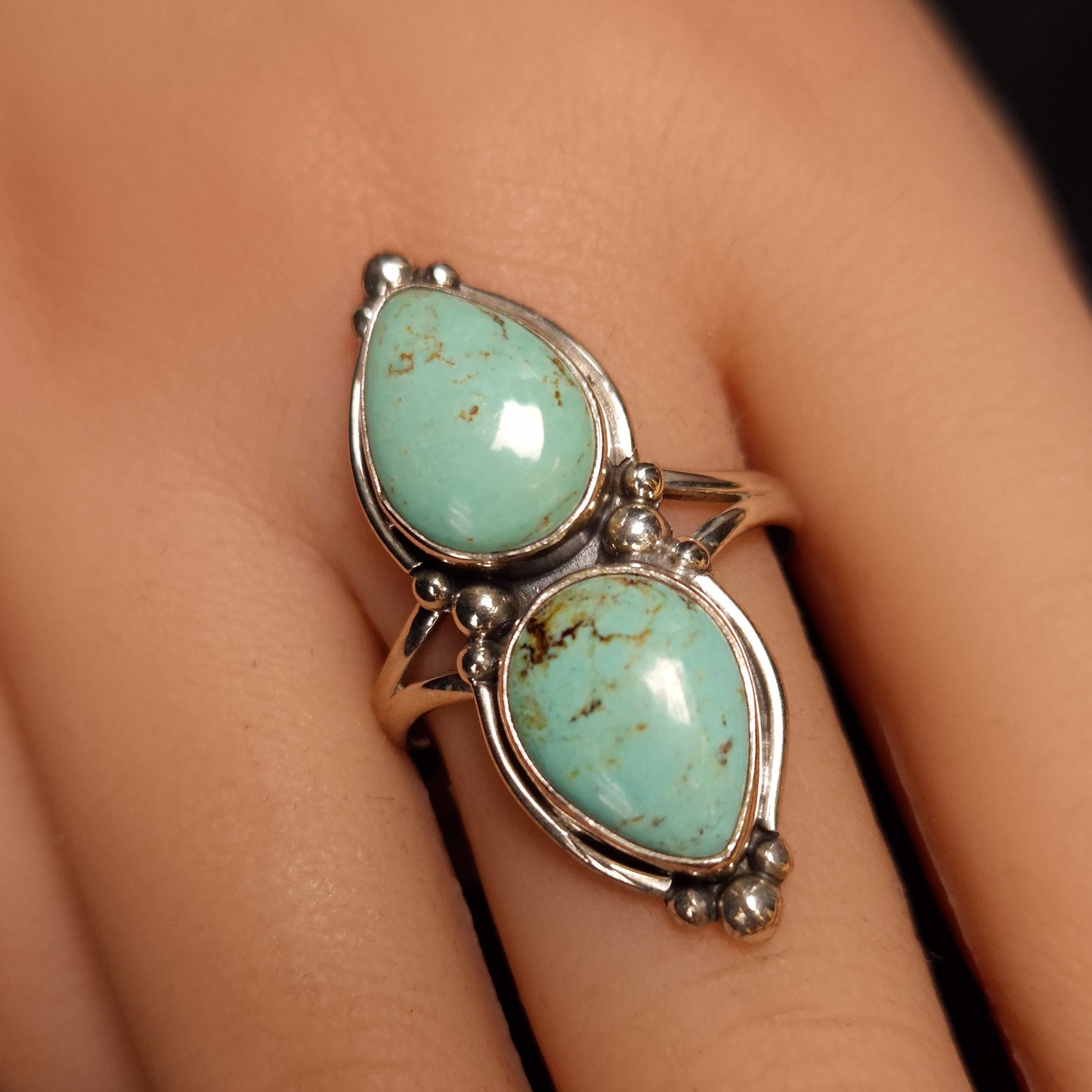 Turquoise Double Cabbed Ring