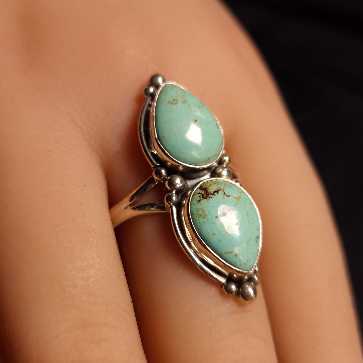 Turquoise Double Cabbed Ring