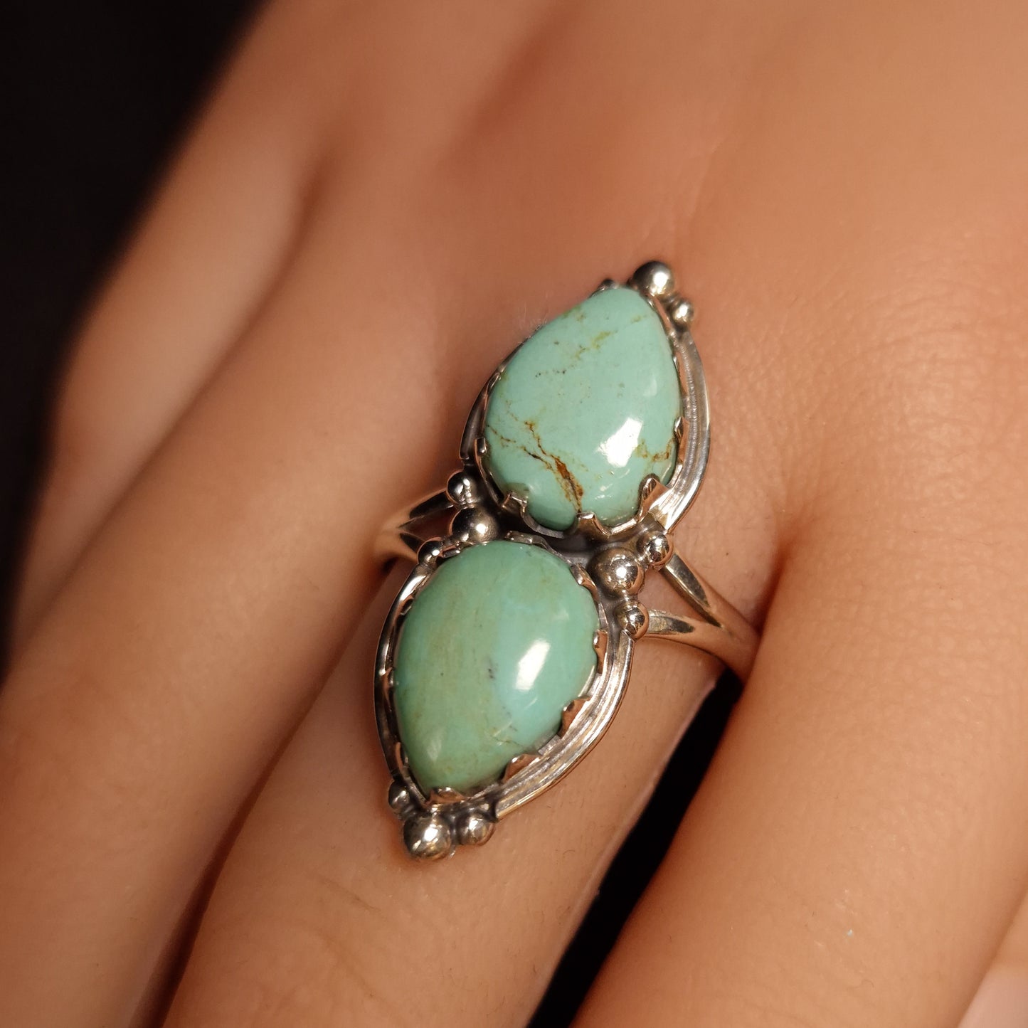 Turquoise Double Cabbed Ring