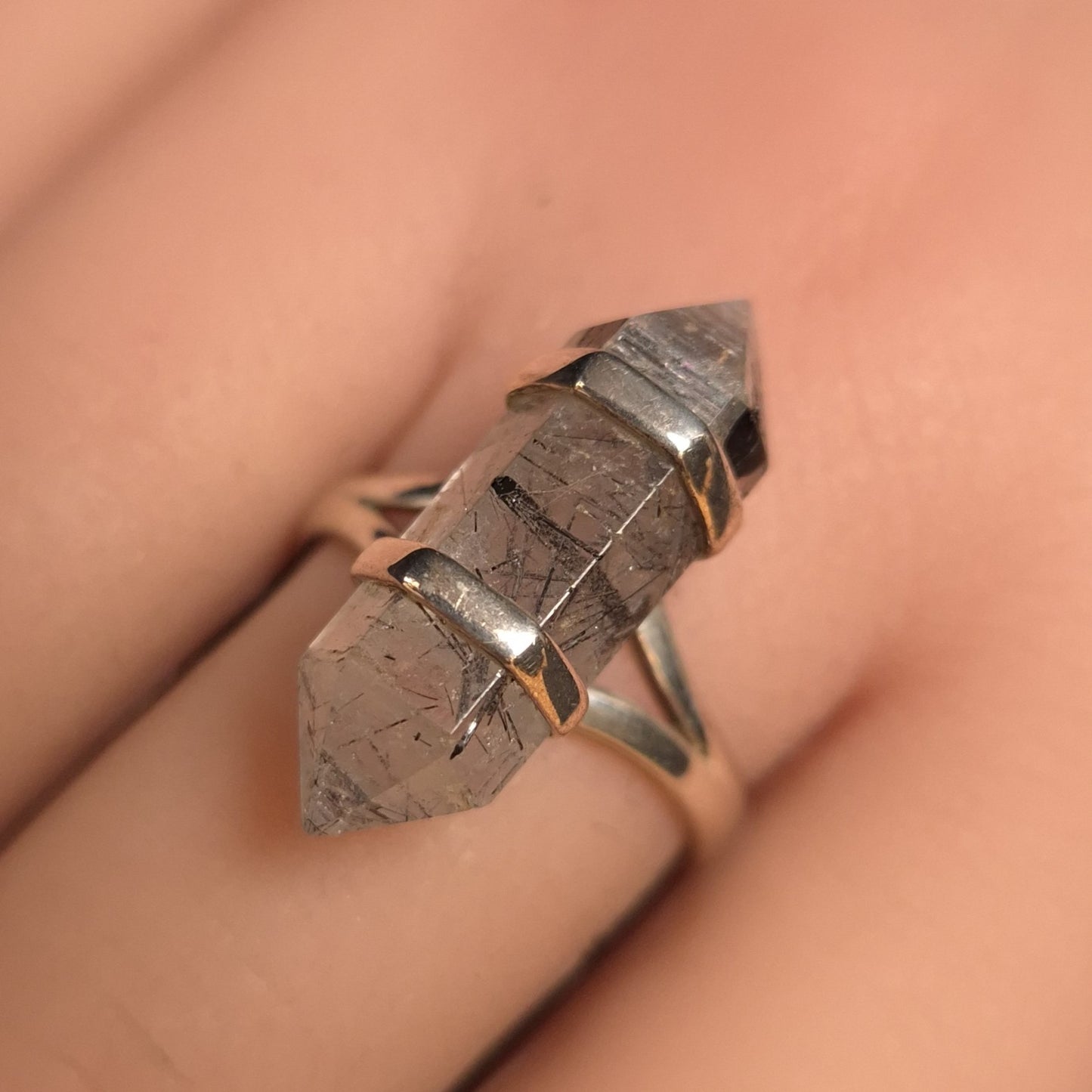 Tourmaline in Quartz DT Ring