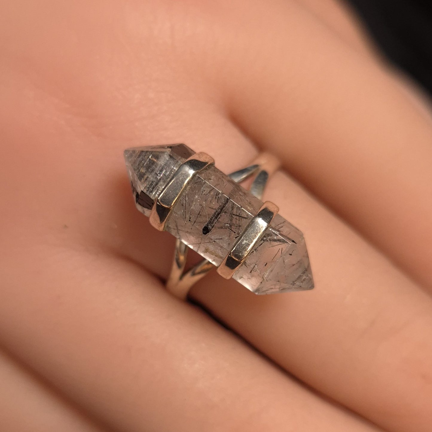 Tourmaline in Quartz DT Ring