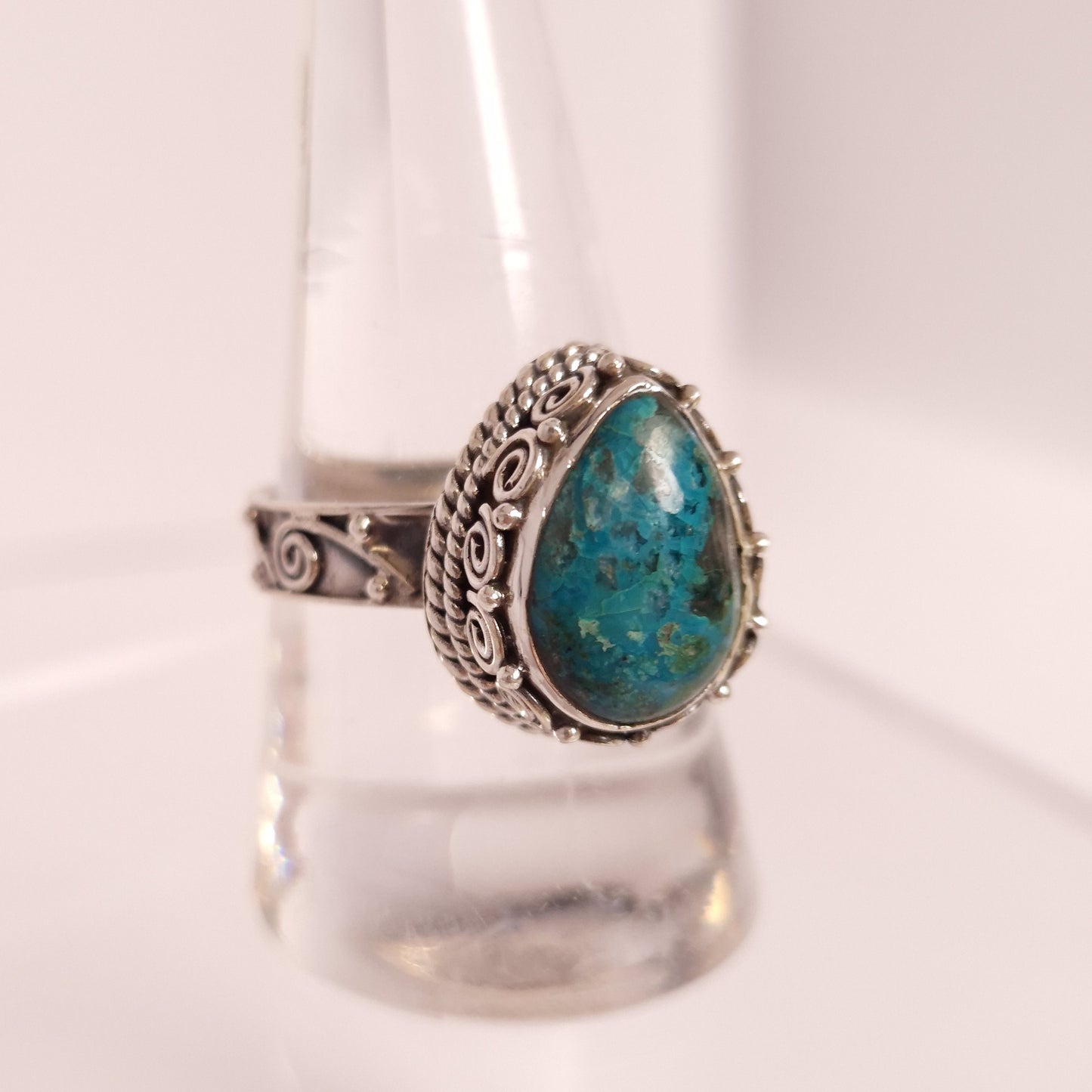 Shattuckite Teardrop Ring