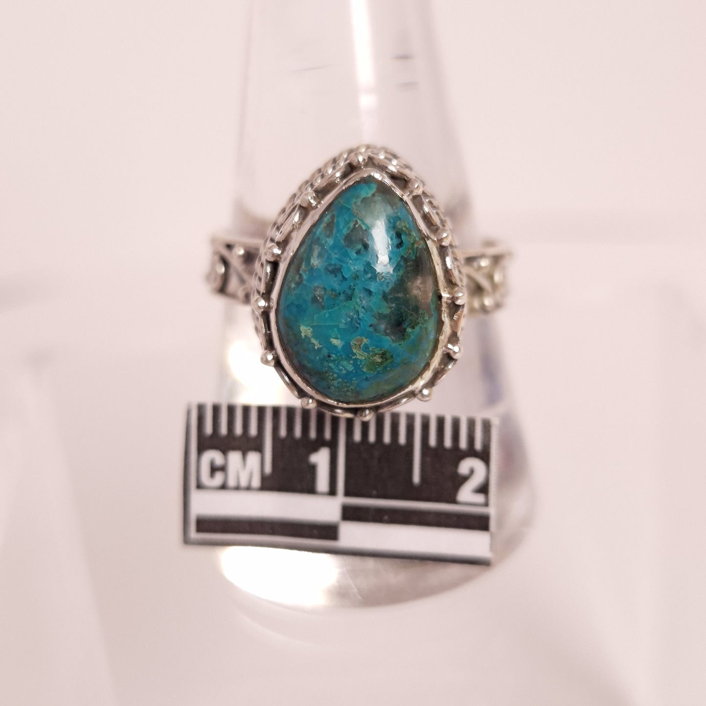 Shattuckite Teardrop Ring