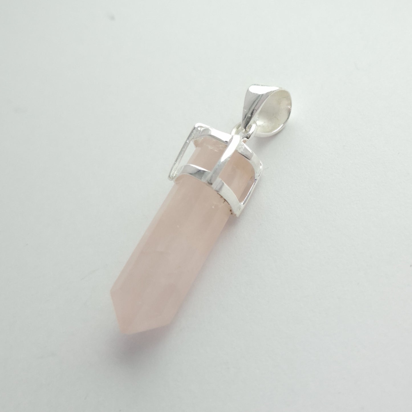 Rose Quartz Pencil Point Pendants