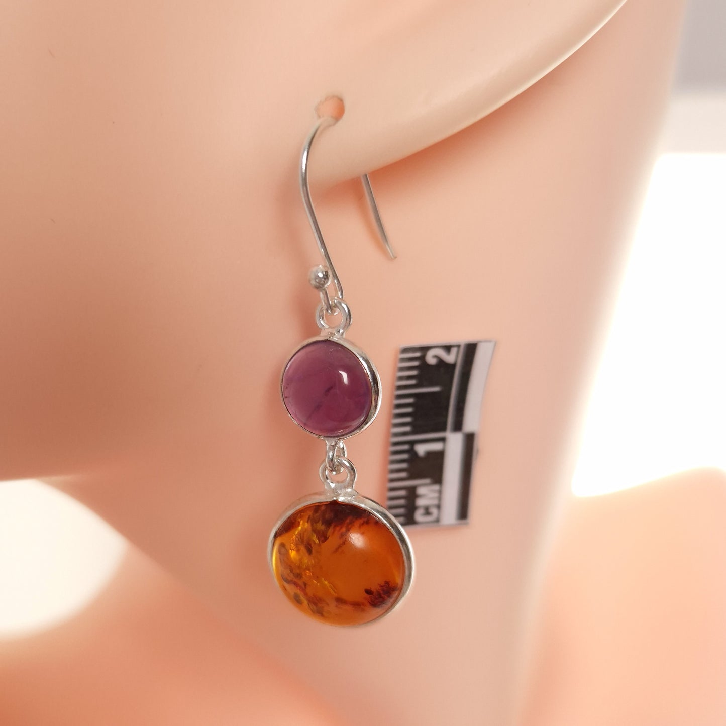 Amber & Amethyst Earrings