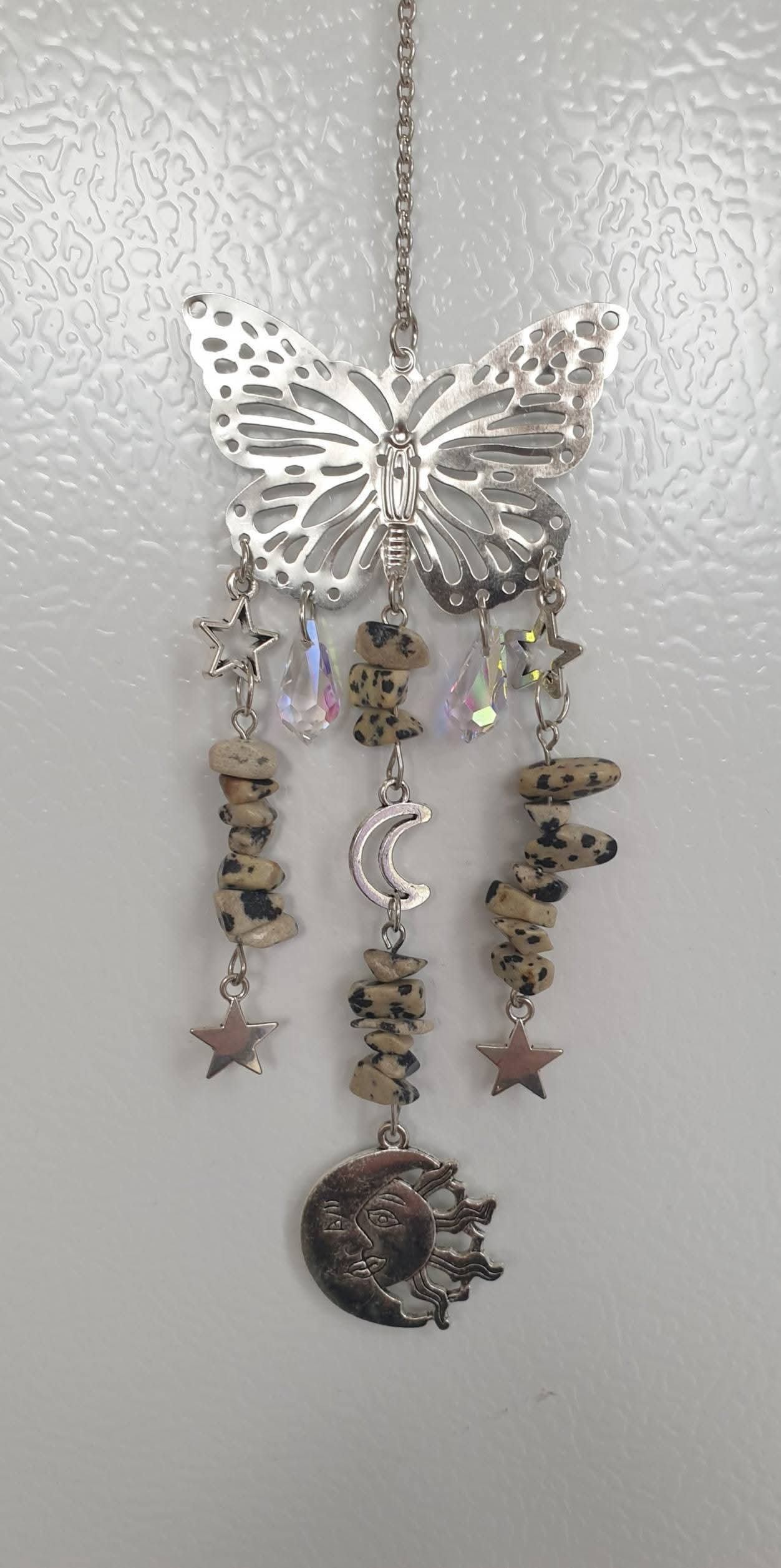 BUTTERFLY & DALMATIAN JASPER SUN CATCHERS