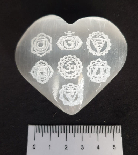 SELENITE 7 CHAKRAS HEART