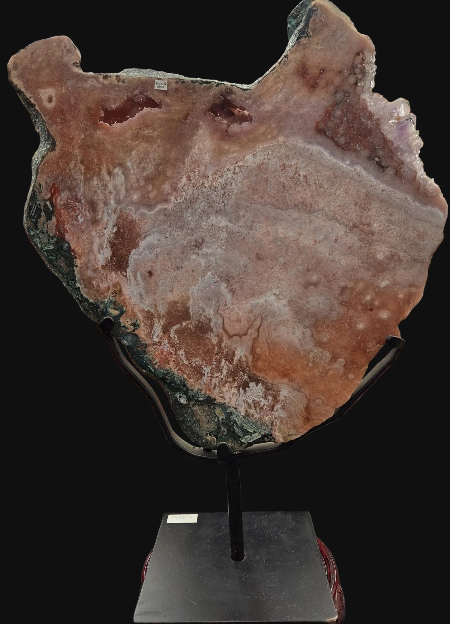 PINK AMETHYST ON METAL STAND