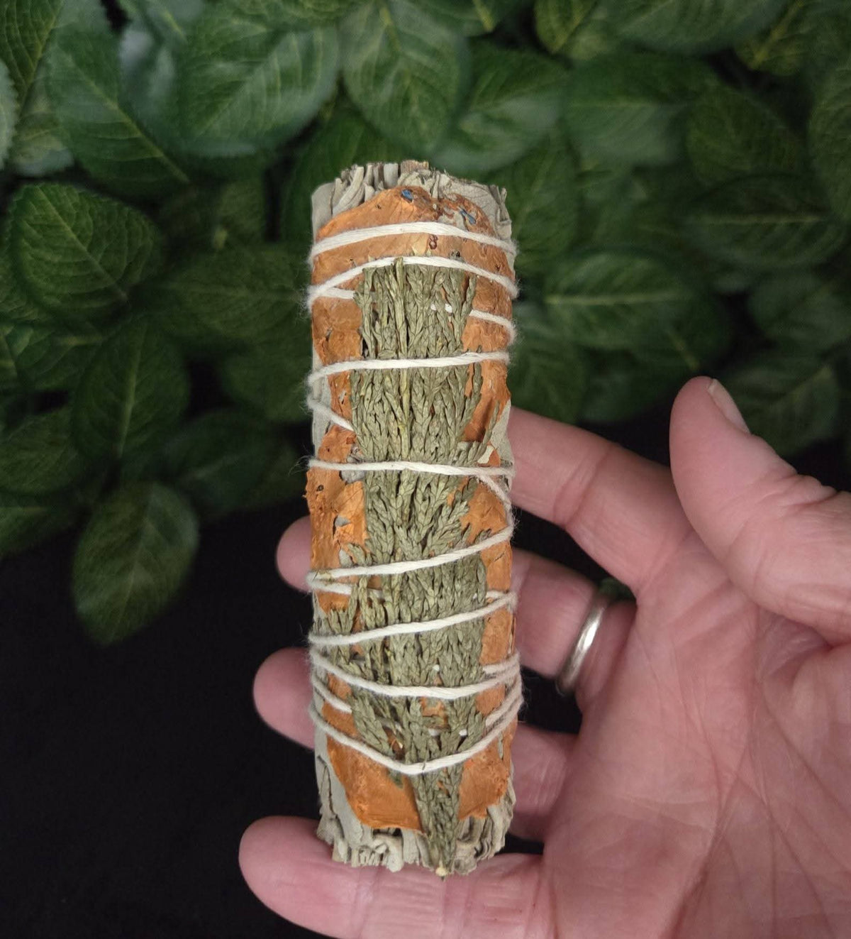 WHITE SAGE WITH ORANGE PETALS & CEDAR