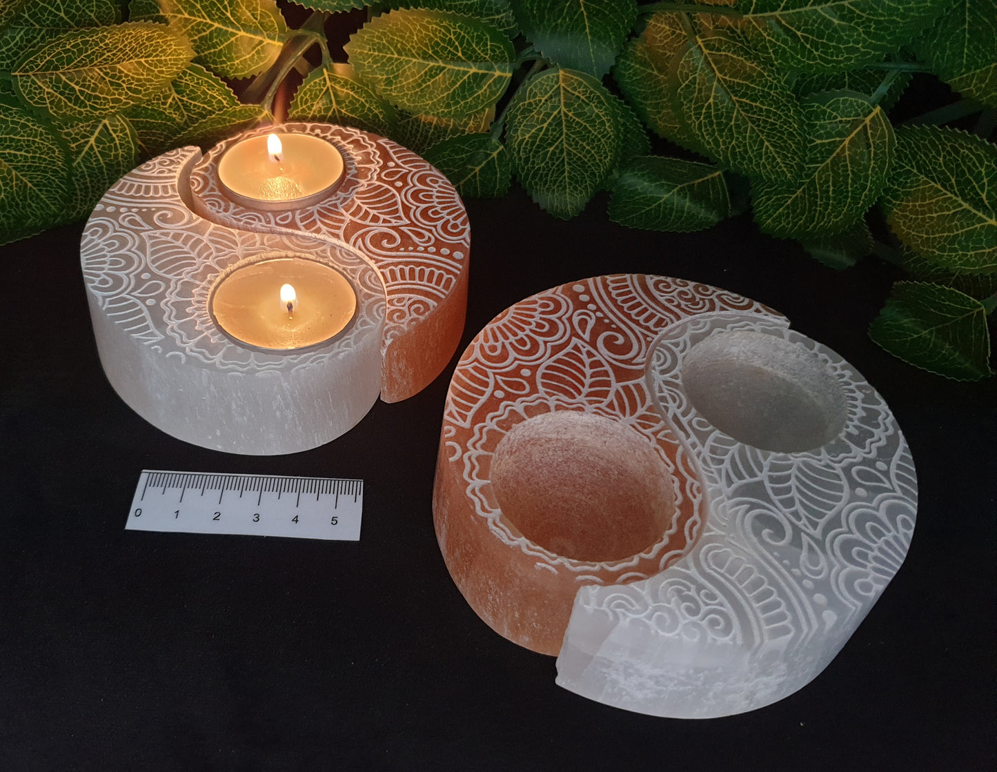 SELENITE YIN YANG TEALIGHT HOLDER