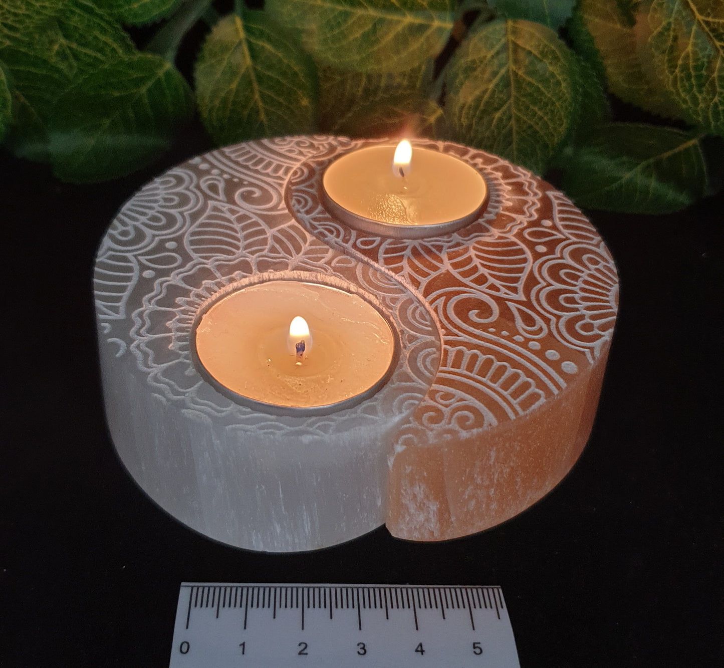 SELENITE YIN YANG TEALIGHT HOLDER