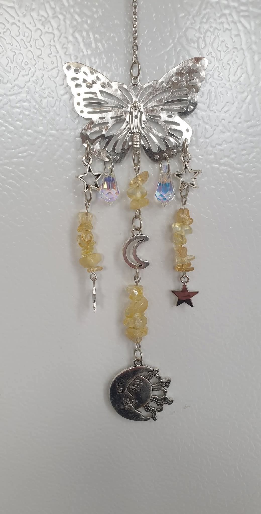 BUTTERFLY & LEMON QUARTZ SUN CATCHERS