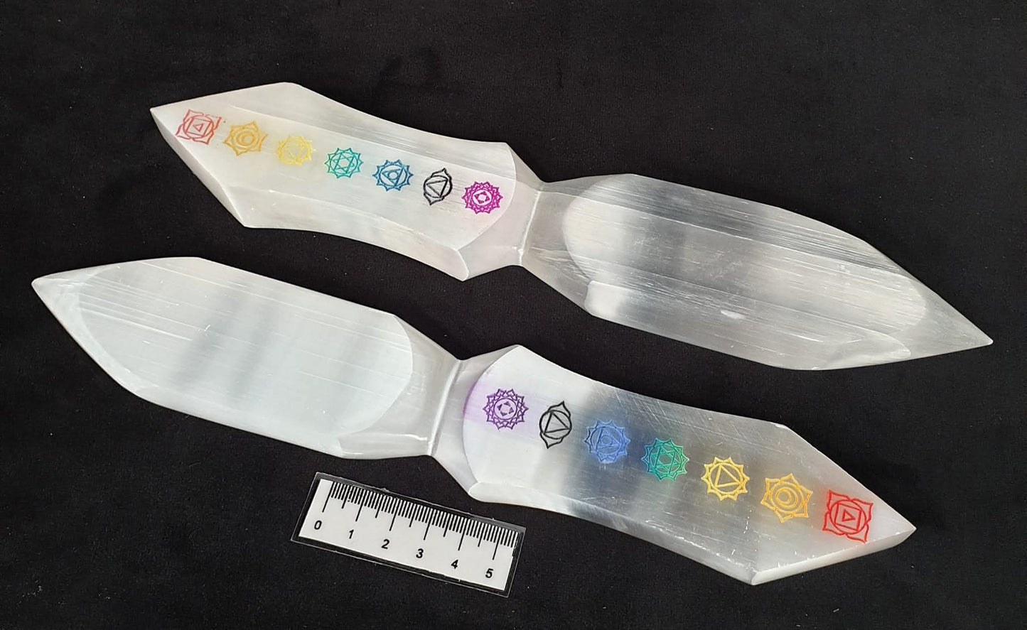 SELENITE COLOURED CHAKRA ATHAME