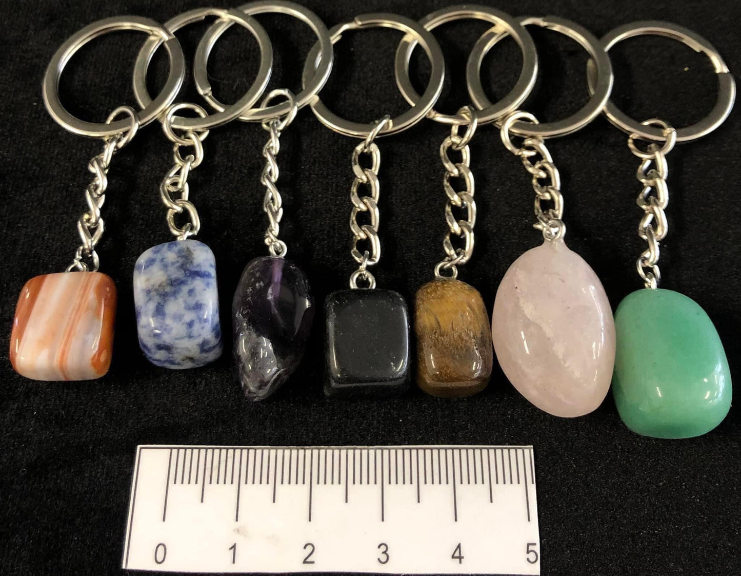 CRYSTAL TUMBLE KEY RINGS ASSORTED