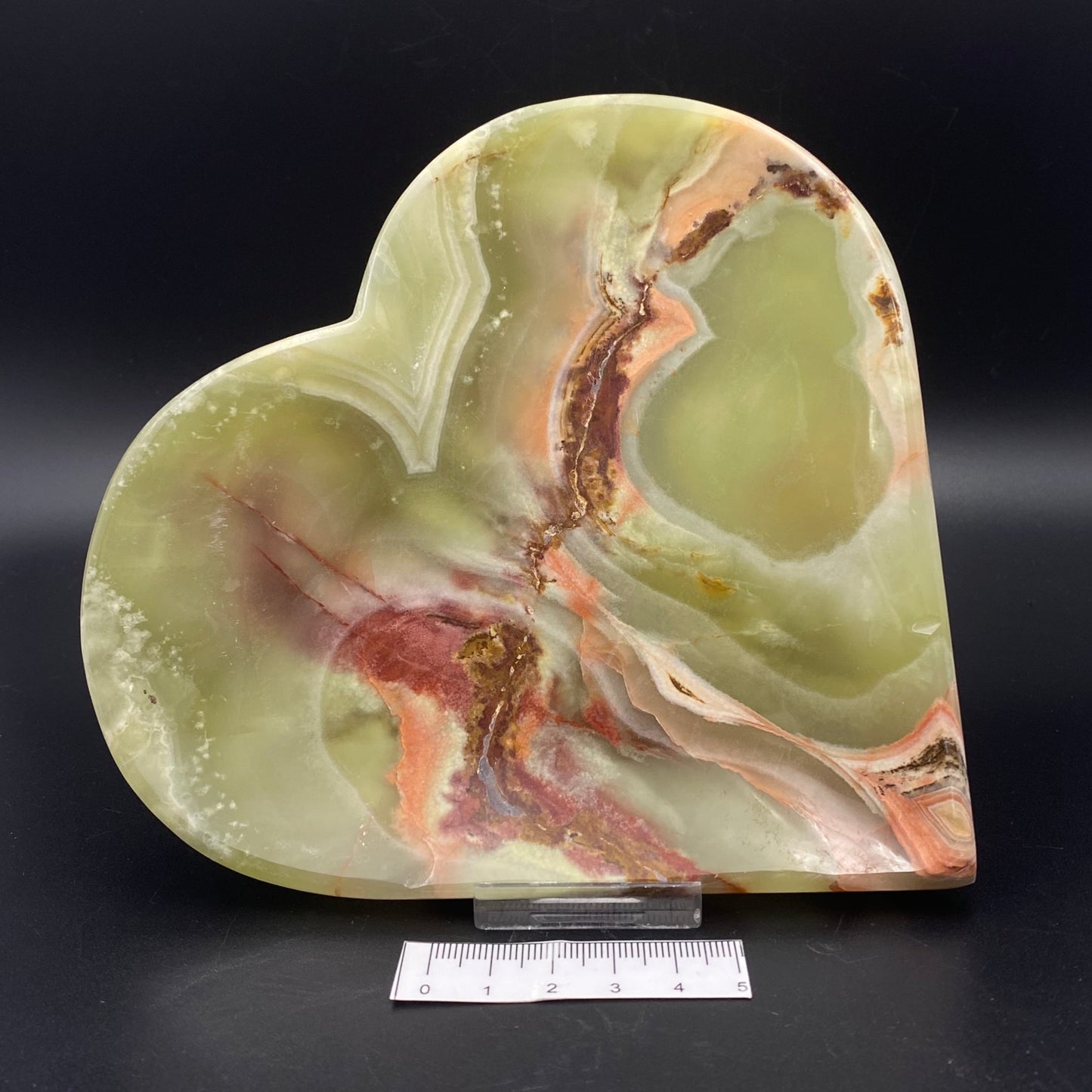 GREEN ONYX HEART TRINKET DISH - LARGE