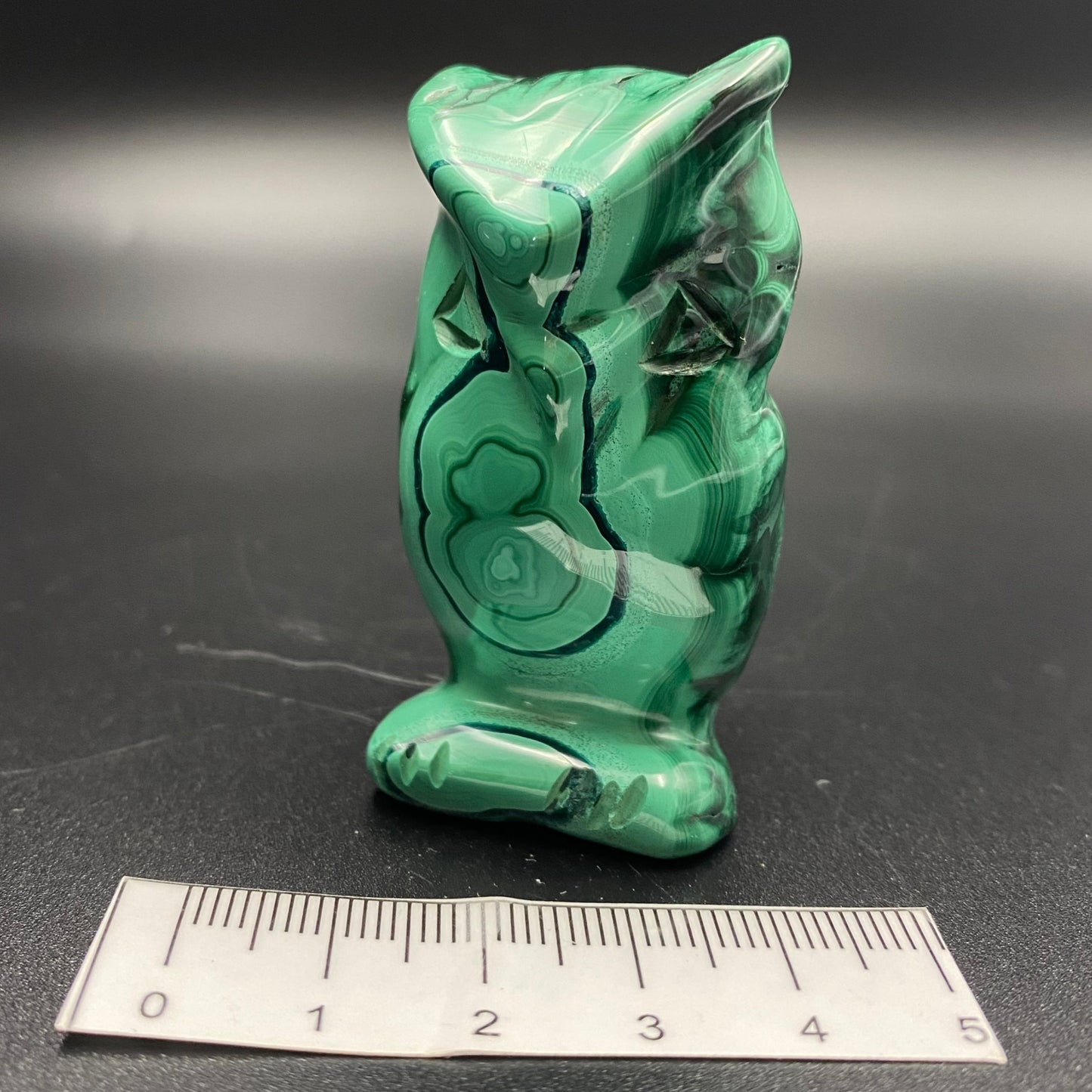 Malachite Owl Carving
