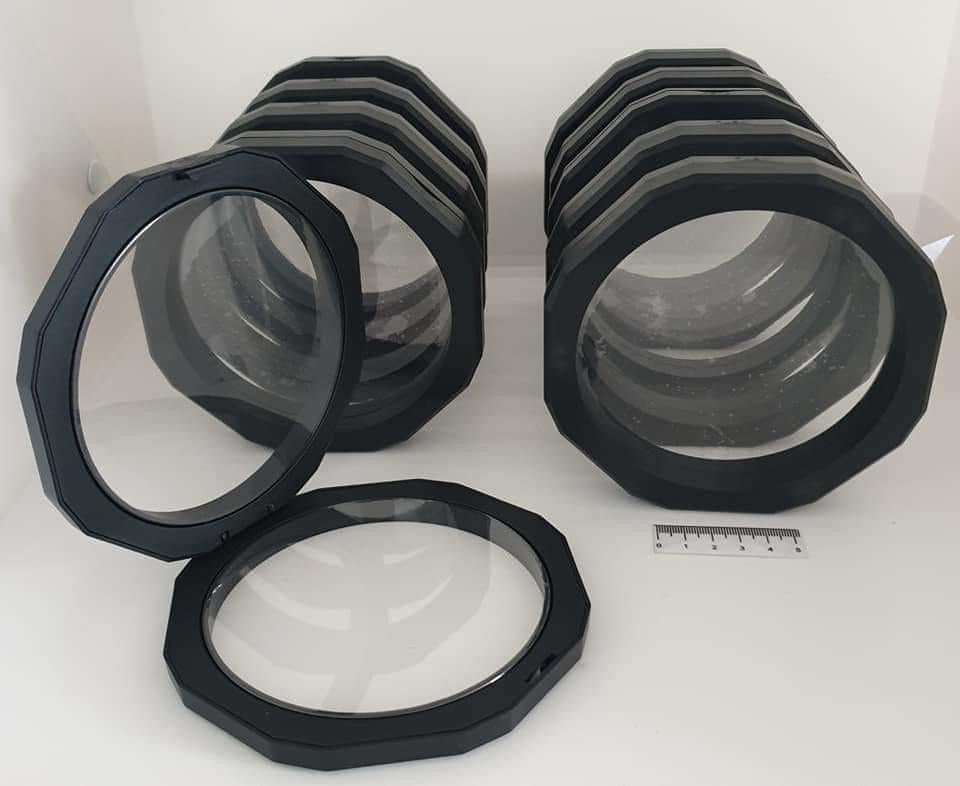 Circular Membrane Display Boxes with Stands