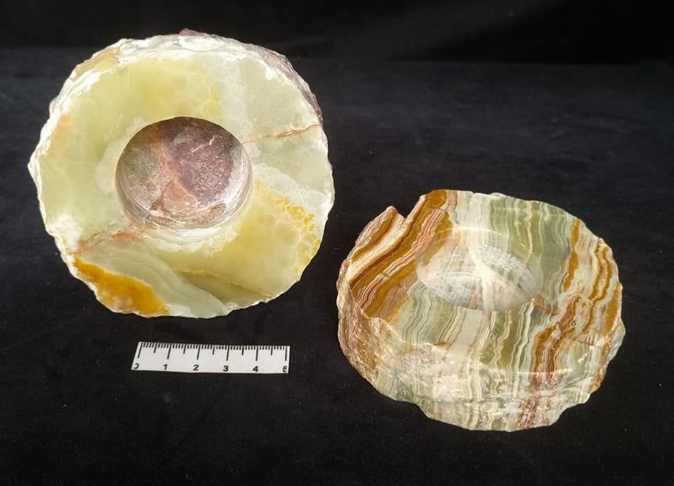 GREEN ONYX TEALIGHT HOLDERS