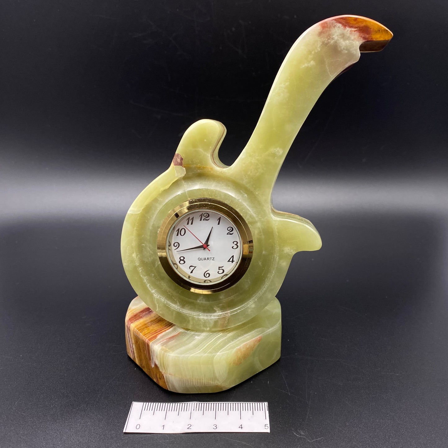 Green Onyx Guitar Clock Large