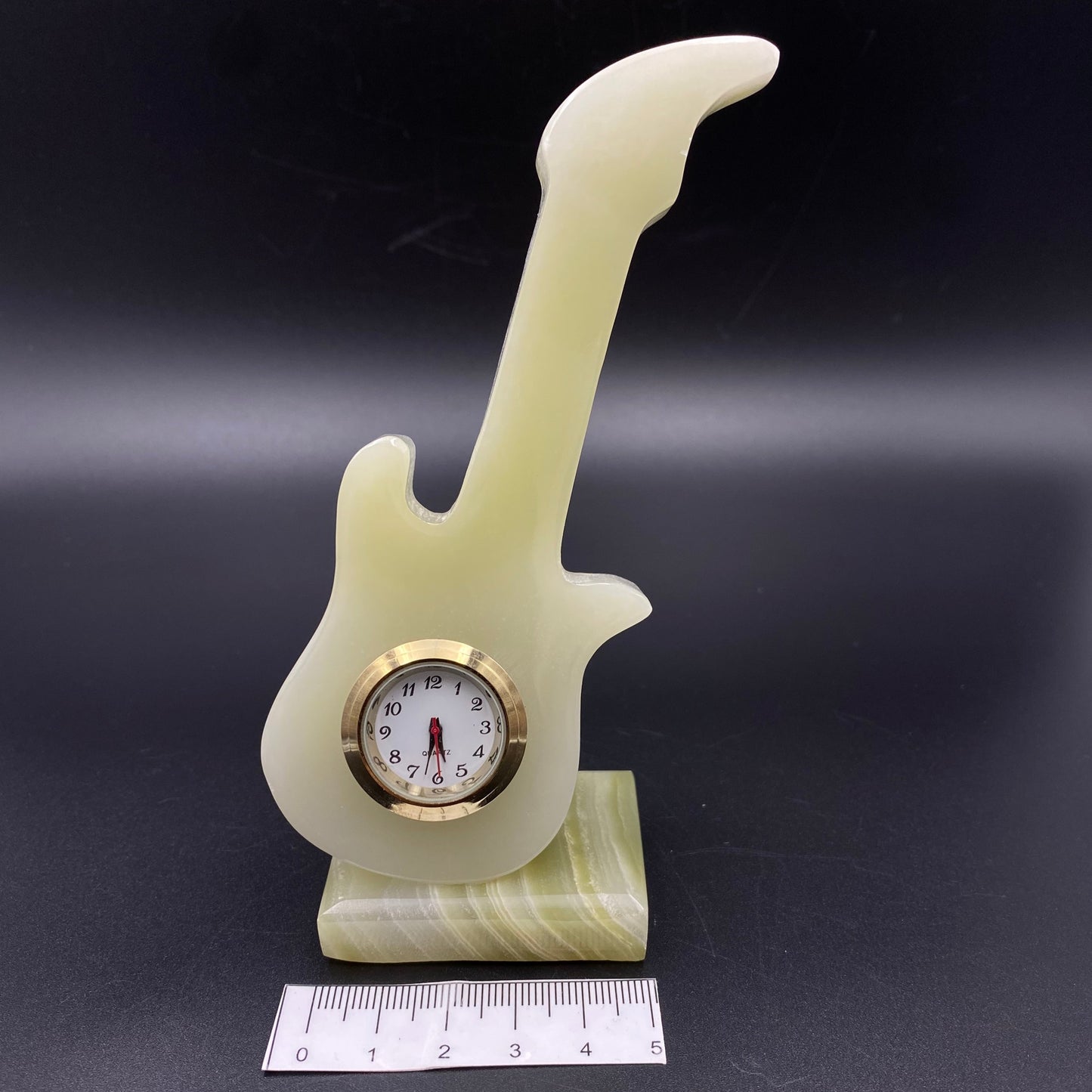 Green Onyx Guitar Clock Small