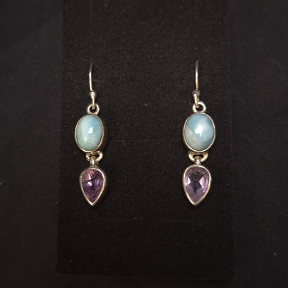 LARIMAR & AMETHYST EARRINGS