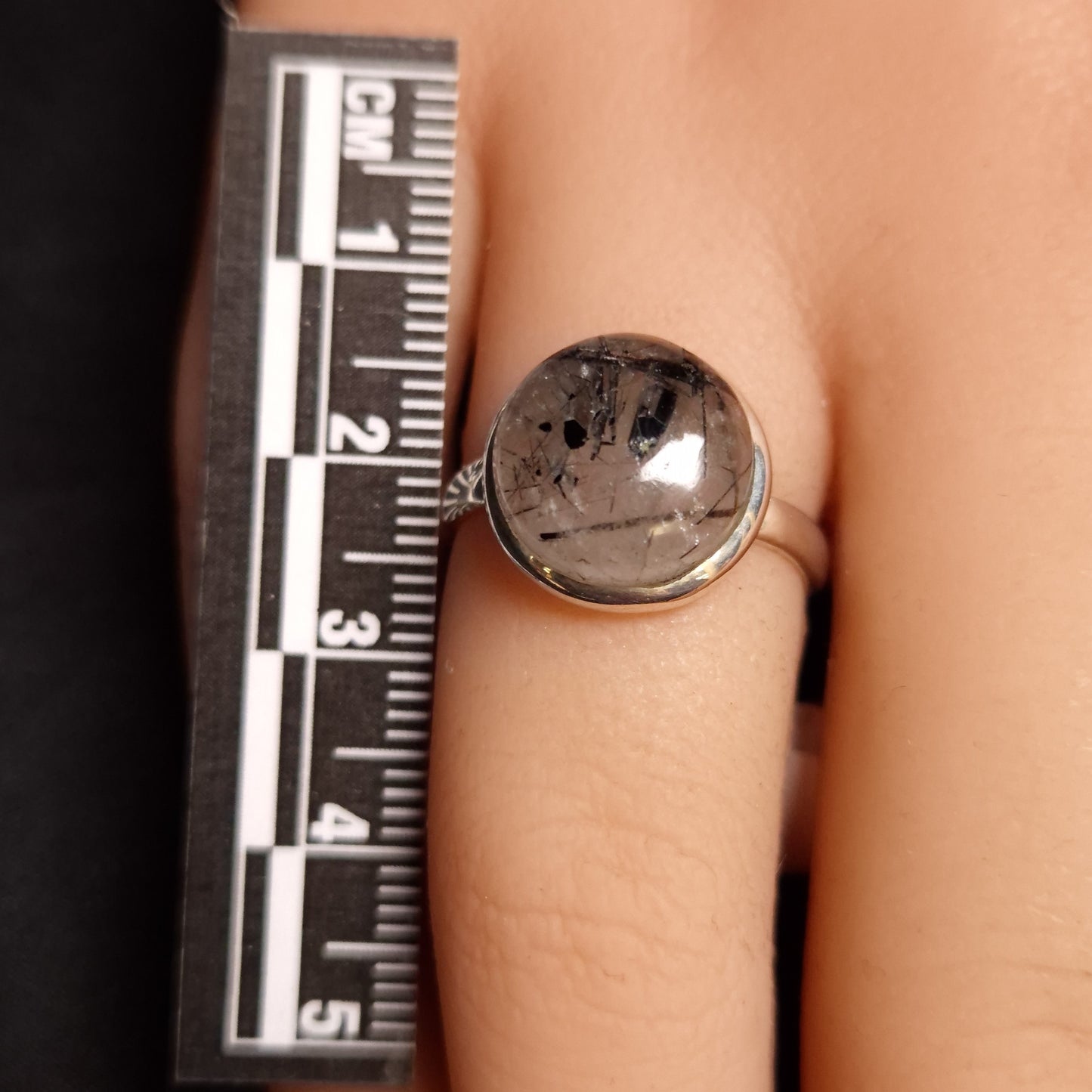 Tourmaline in Quartz Ring size 8