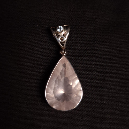 Rose Quartz & Blue Topaz Pendant