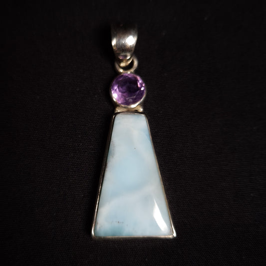 Larimar & Amethyst Pendant