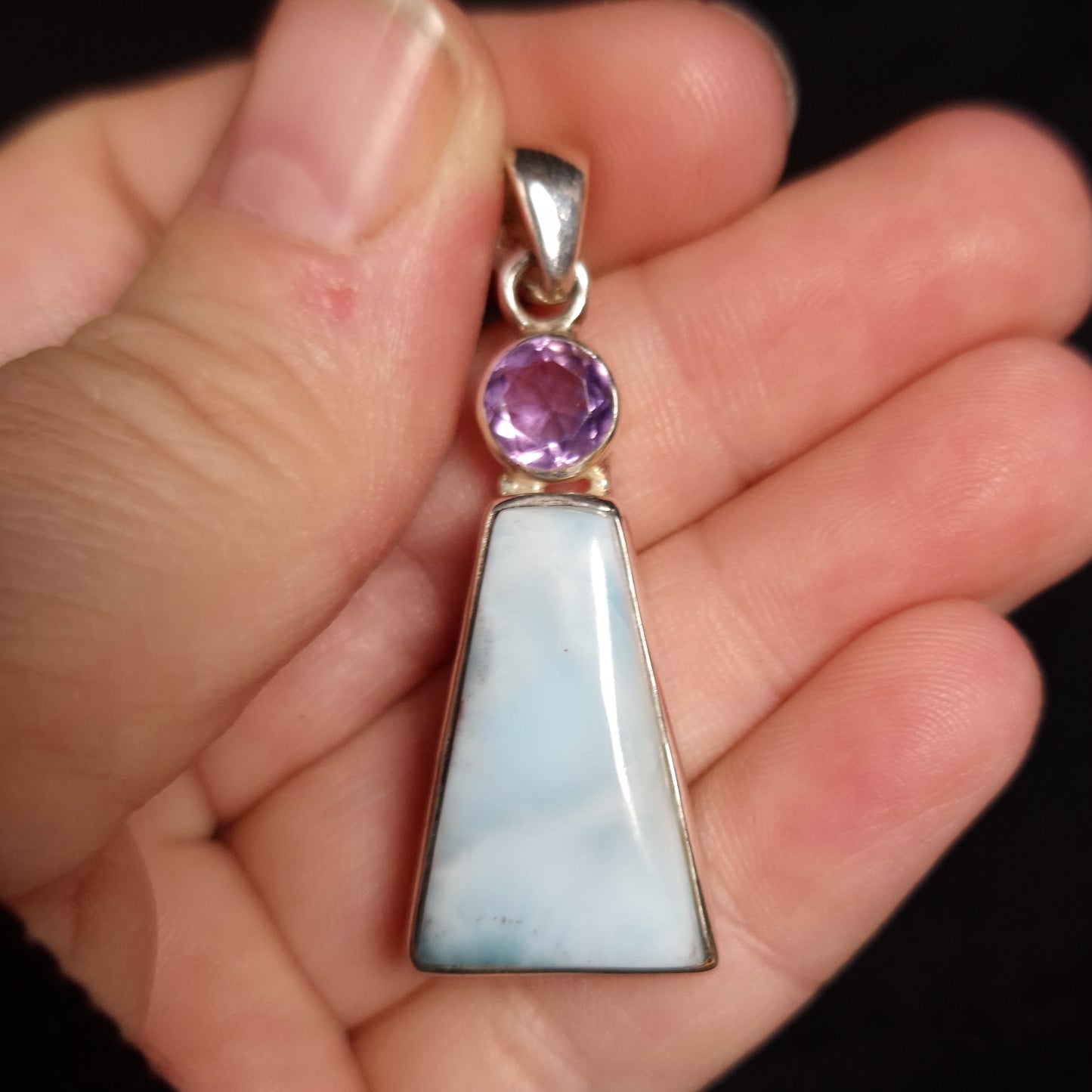 Larimar & Amethyst Pendant