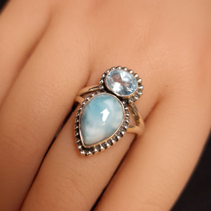 Larimar & Blue Topaz Ring