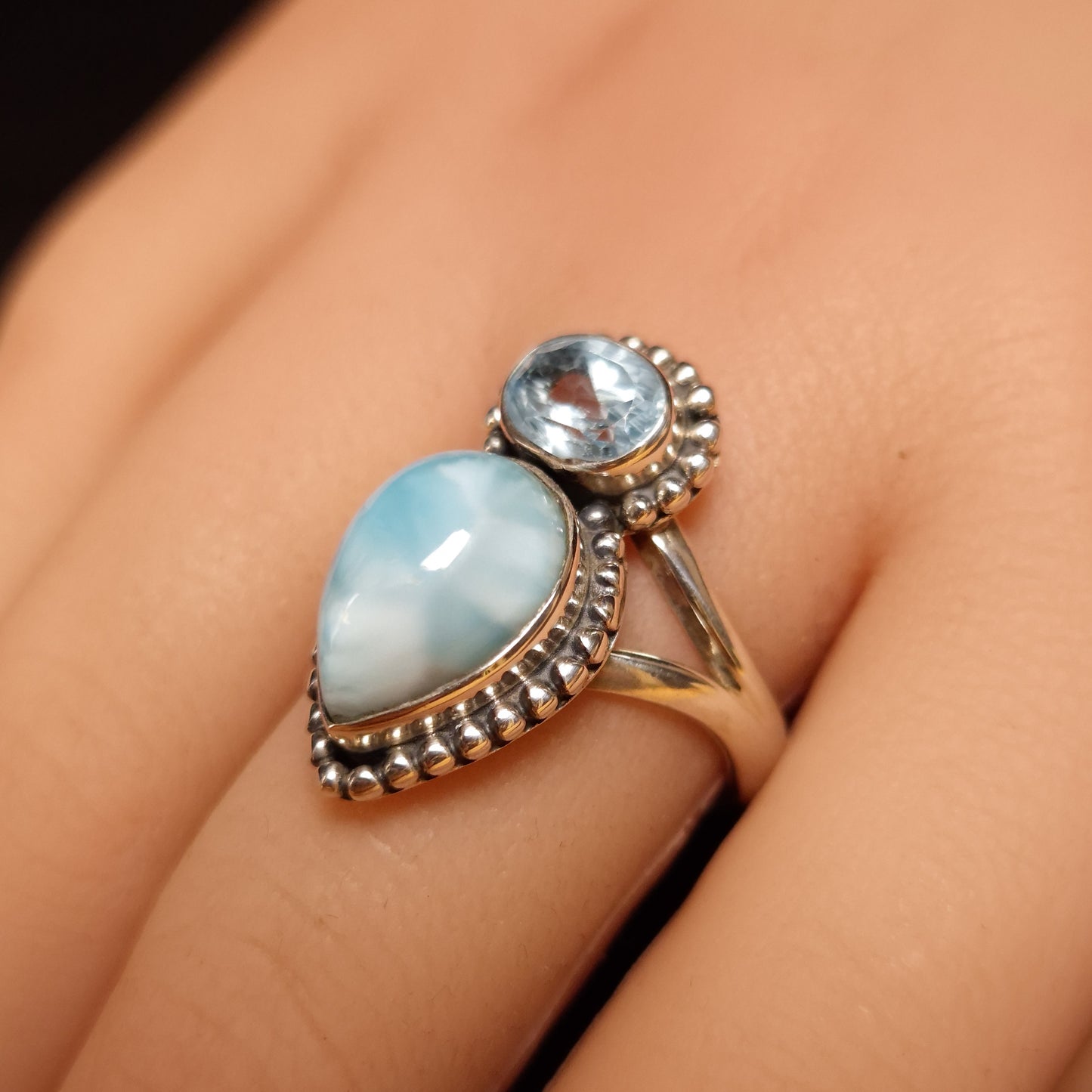 Larimar & Blue Topaz Ring