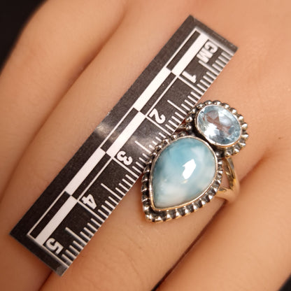 Larimar & Blue Topaz Ring