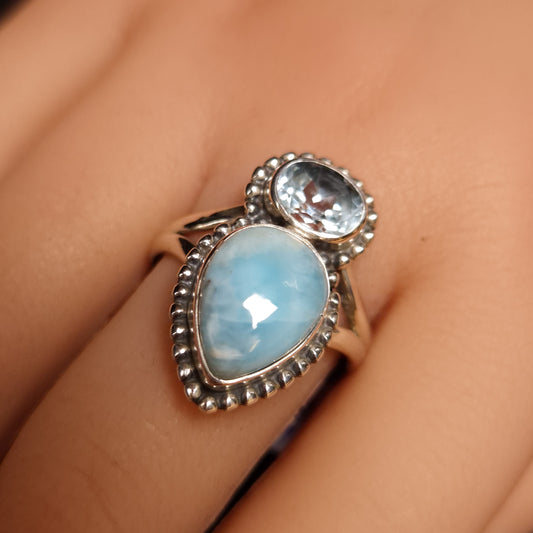 Larimar & Blue Topaz Ring