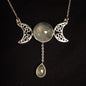 Prehnite Triple Moon Necklace