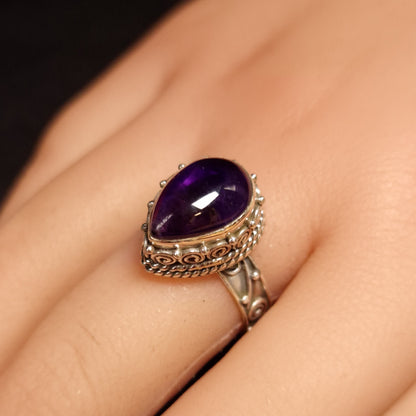 Amethyst Teardrop Rings