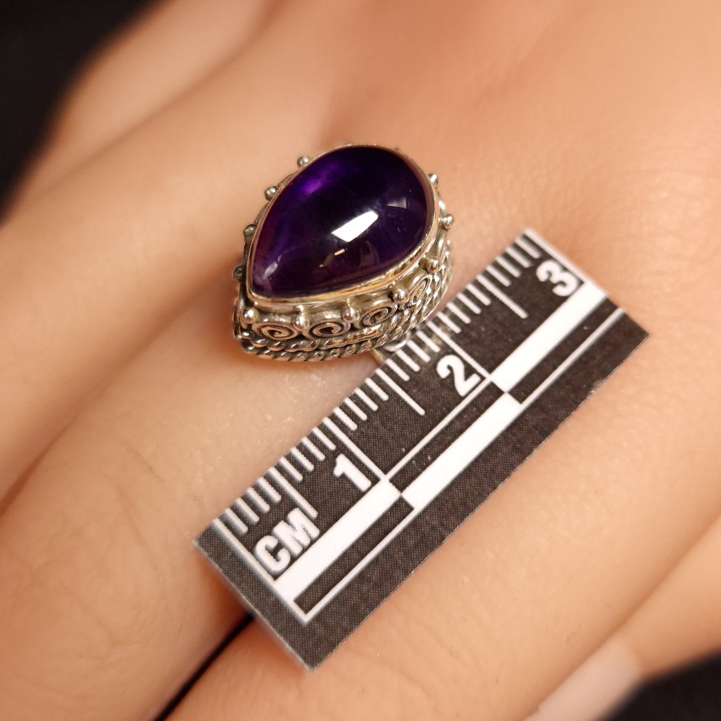 Amethyst Teardrop Rings