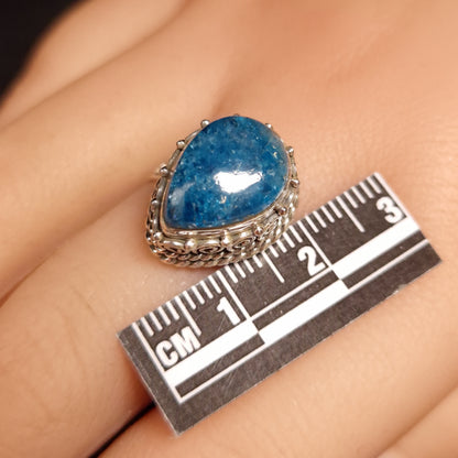 Blue Apatite Teardrop Rings