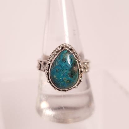 Shattuckite Teardrop Ring