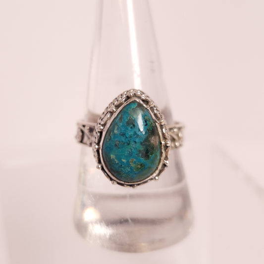 Shattuckite Teardrop Ring