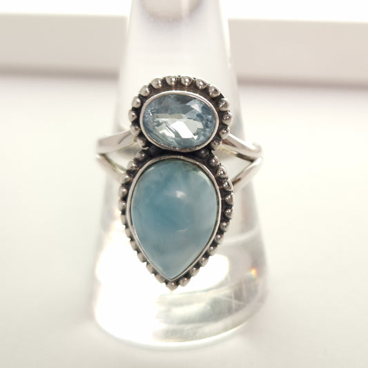 Larimar & Blue Topaz Ring