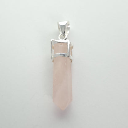 Rose Quartz Pencil Point Pendants