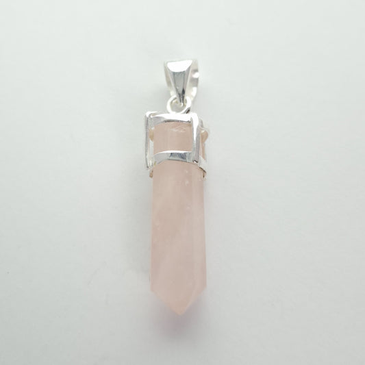 Rose Quartz Pencil Point Pendants