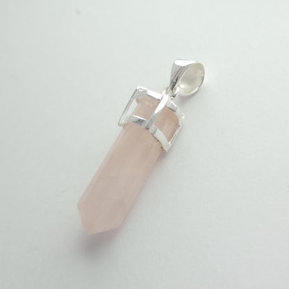 Rose Quartz Pencil Point Pendants